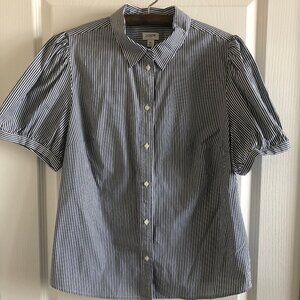 NWOT J Crew Factory Striped puff-sleeve button-up